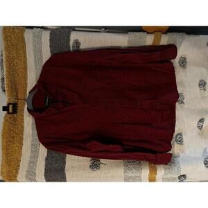 Eddie Bauer Burgundy Red Maroon Long Sleeve Button Down - Medium
